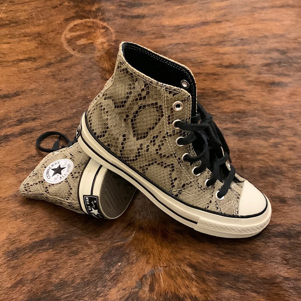 Snakeskin hi-top chuck taylors